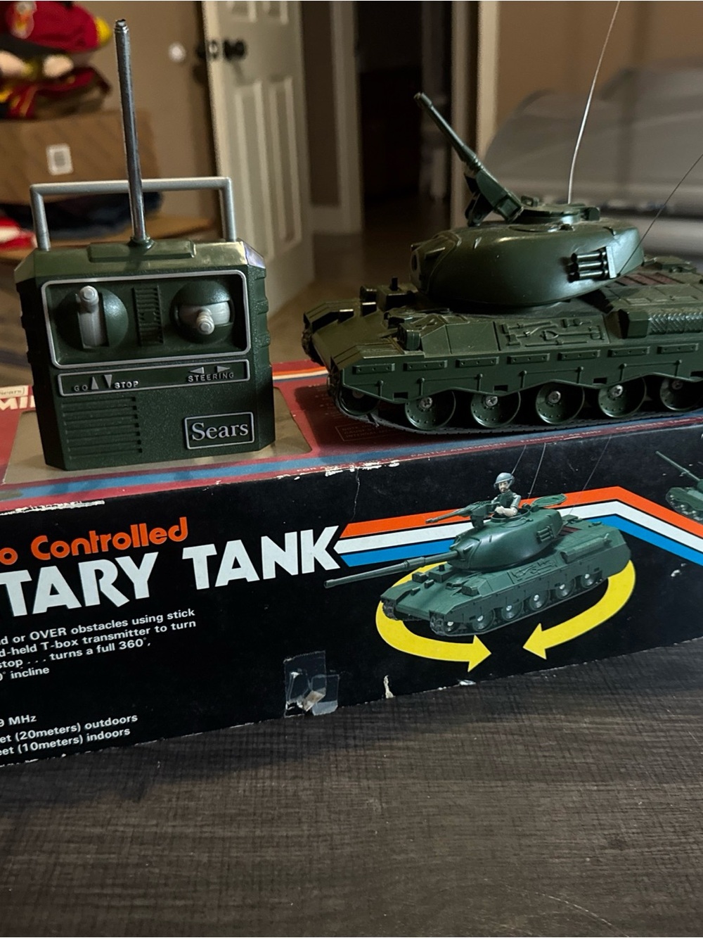 SEARS RADIO CONTROLLED MILITARY TANK VINTAGE In Box Untested